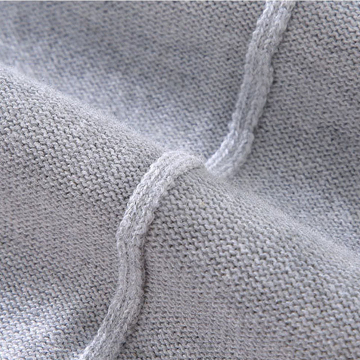 Męski sweter z długim rękawem z czystej bawełny, prążkowany, z Buddha Stones i jednolitym kolorem - image 9