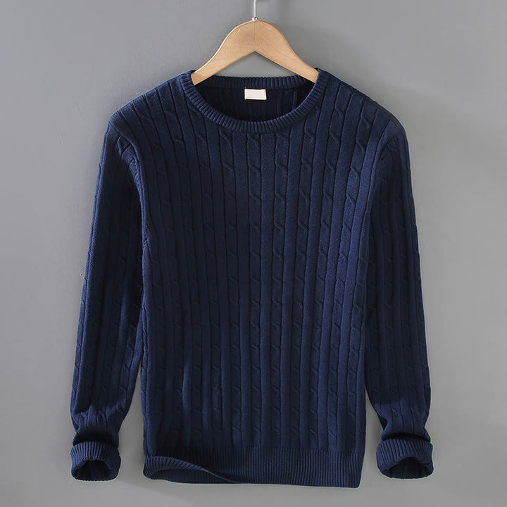 Sweter męski z okrągłym dekoltem i długim rękawem z czystej bawełny z motywem Buddha Stones - MidnightBlue - US/UK/AU42， EU52 (3XL) - image 3