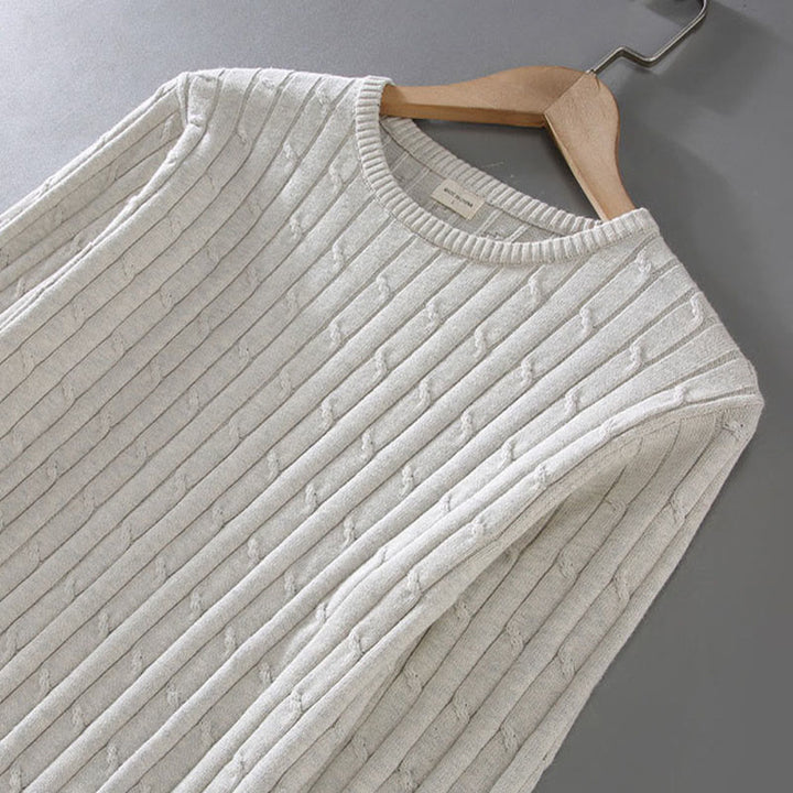 Sweter męski z okrągłym dekoltem i długim rękawem z czystej bawełny z motywem Buddha Stones - image 7