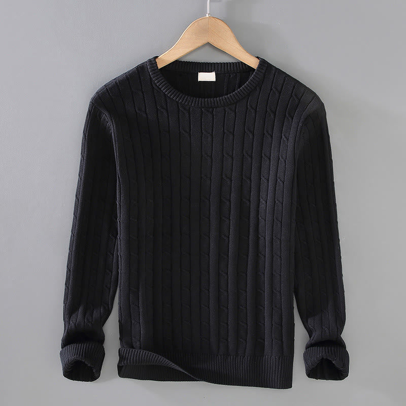 Sweter męski z okrągłym dekoltem i długim rękawem z czystej bawełny z motywem Buddha Stones - Czarny - US/UK/AU42， EU52 (3XL) - image 0