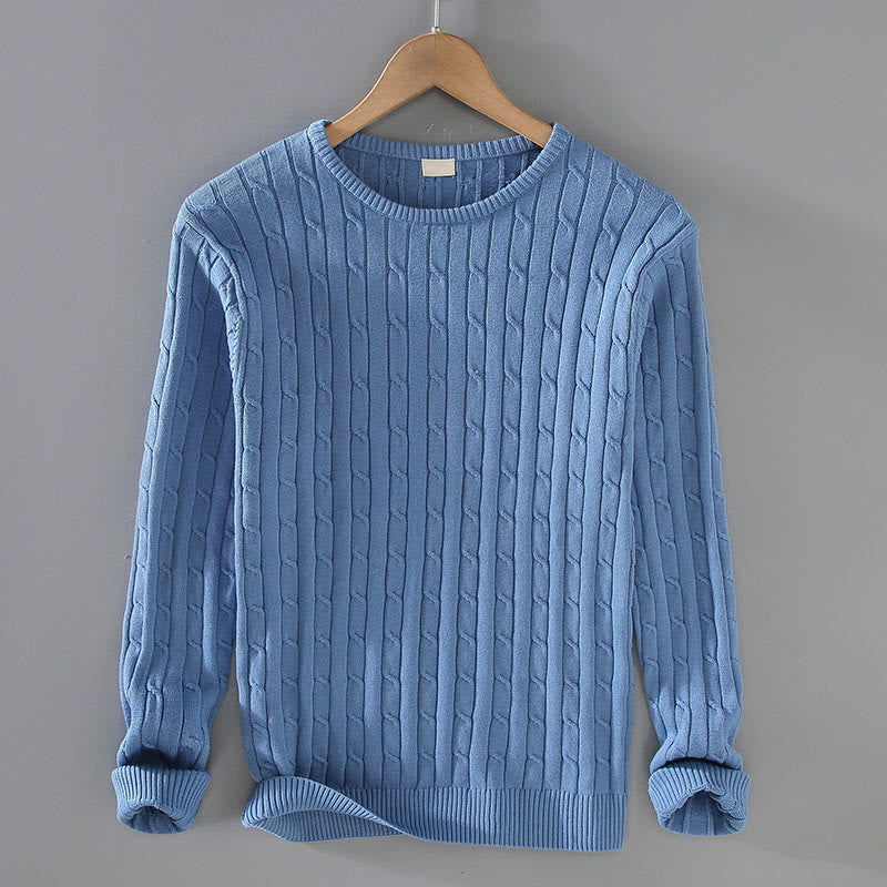 Sweter męski z okrągłym dekoltem i długim rękawem z czystej bawełny z motywem Buddha Stones - Chaber niebieski - US/UK/AU42， EU52 (3XL) - image 4
