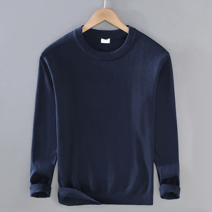 Męski sweter termiczny z okrągłym dekoltem i długim rękawem, wykonany z prążkowanej bawełny z motywem Buddha Stones - MidnightBlue - US/UK/AU42， EU52 (3XL) - image 0