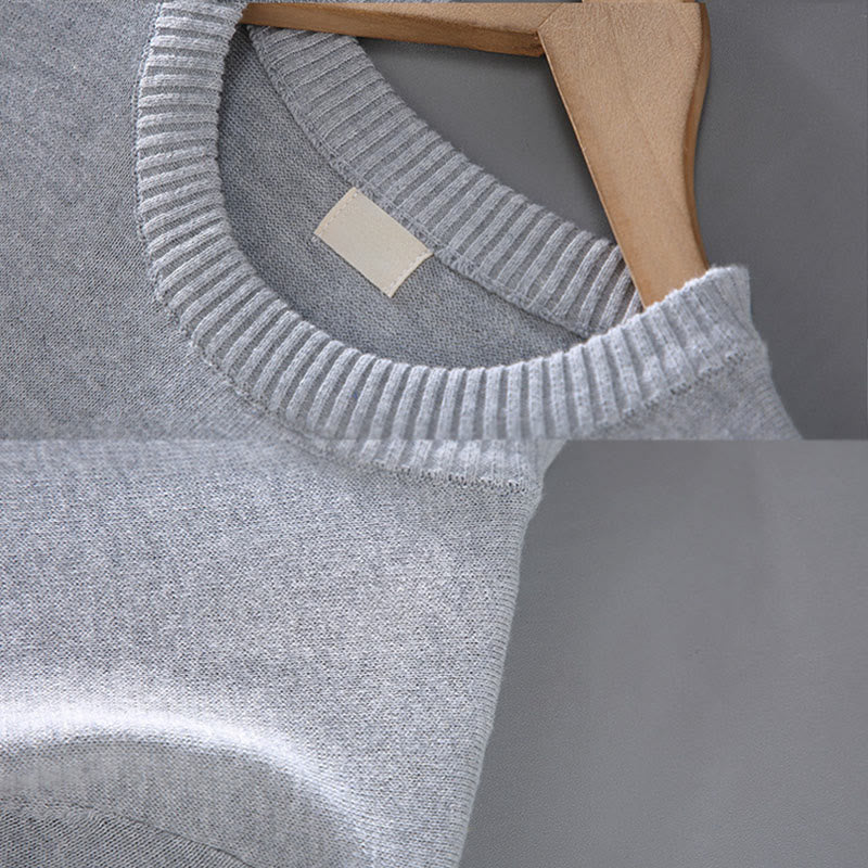 Męski sweter termiczny z okrągłym dekoltem i długim rękawem, wykonany z prążkowanej bawełny z motywem Buddha Stones - image 7