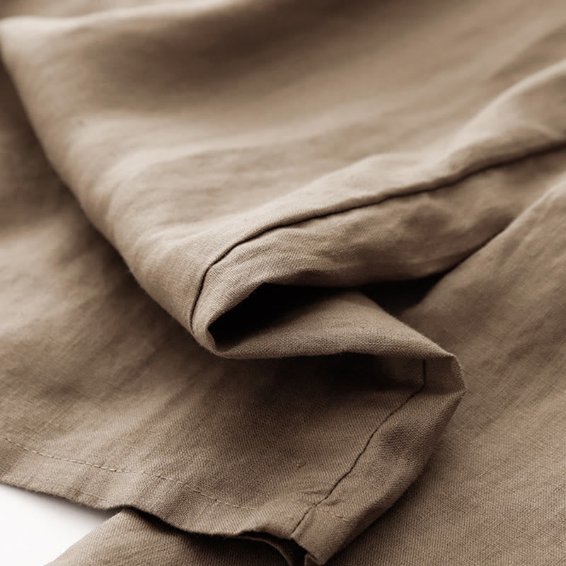 Spodnie damskie z bawełny z kieszeniami i motywem Buddha Stones, w jednolitym kolorze i sznurkiem - image 7