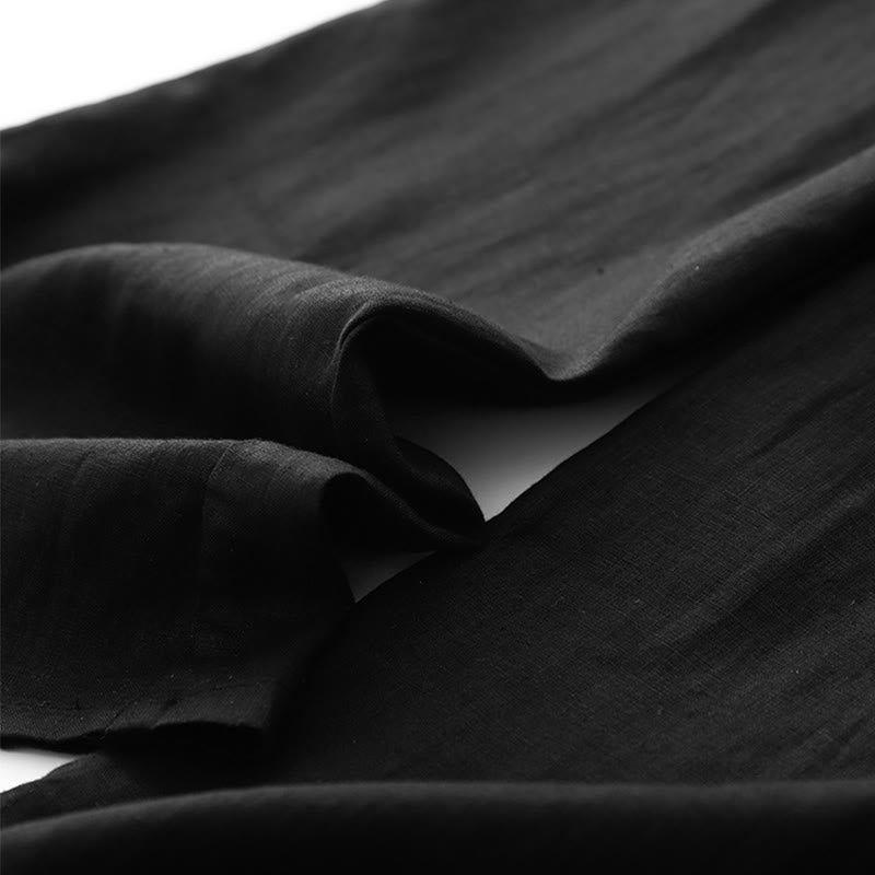 Spodnie damskie z bawełny z kieszeniami i motywem Buddha Stones, w jednolitym kolorze i sznurkiem - image 13