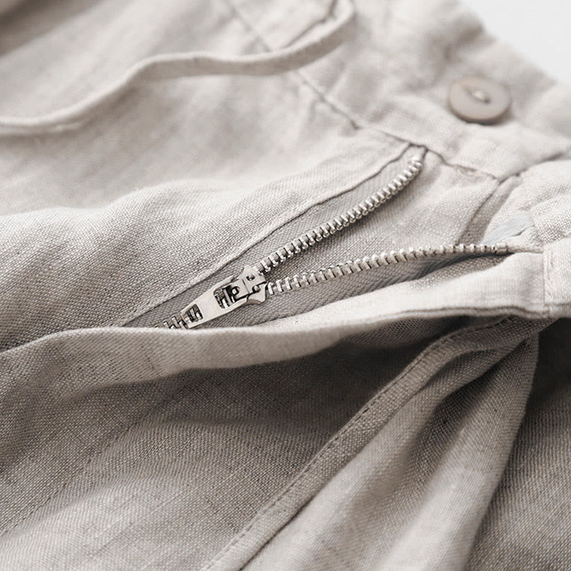 Spodnie damskie z bawełny z kieszeniami i motywem Buddha Stones, w jednolitym kolorze i sznurkiem - image 20