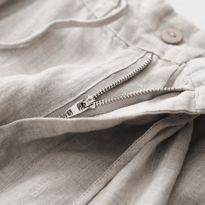 Spodnie damskie z bawełny z kieszeniami i motywem Buddha Stones, w jednolitym kolorze i sznurkiem - image 20