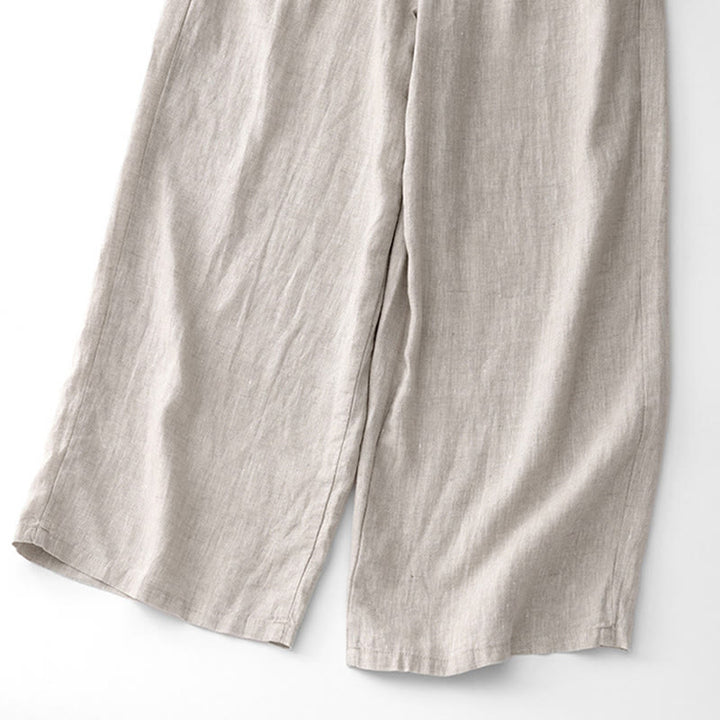 Spodnie damskie z bawełny z kieszeniami i motywem Buddha Stones, w jednolitym kolorze i sznurkiem - image 22