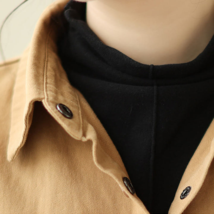 Kurtka damska z długim rękawem i kieszeniami z bawełny Buddha Stones zapinana na guziki - image 11