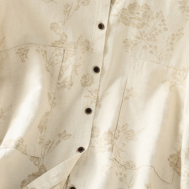 Koszula damska z długim rękawem z poliestru w swobodnym, nadrukowanym wzorem "Buddha Stones" - image 14