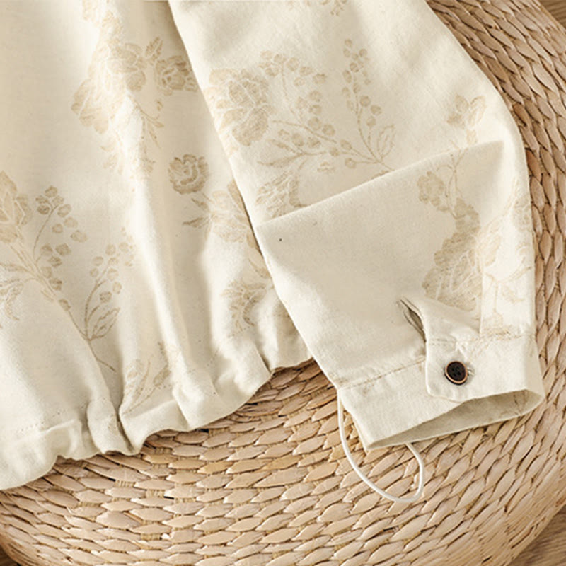 Koszula damska z długim rękawem z poliestru w swobodnym, nadrukowanym wzorem "Buddha Stones" - image 20