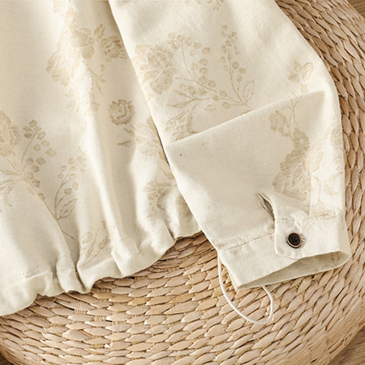 Koszula damska z długim rękawem z poliestru w swobodnym, nadrukowanym wzorem "Buddha Stones" - image 20