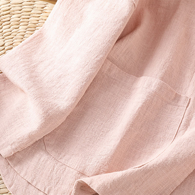 Koszula damska z długim rękawem, bawełną i poliestrem, z kieszeniami i guzikami w stylu „Buddha Stones” - image 10