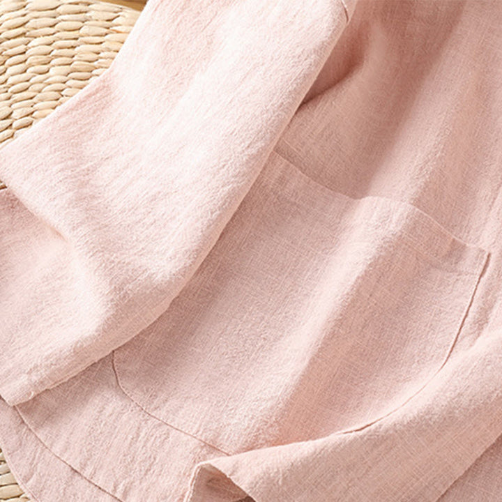 Koszula damska z długim rękawem, bawełną i poliestrem, z kieszeniami i guzikami w stylu „Buddha Stones” - image 10