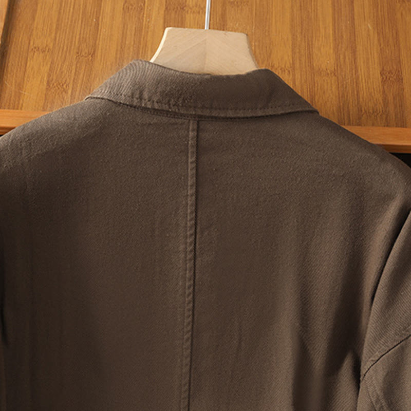 Koszula damska z długim rękawem i stójką, wykonana z bawełny i poliestru, z kieszeniami i Buddha Stones” - image 3