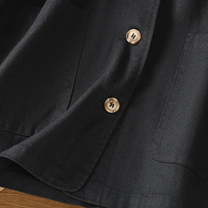 Koszula damska z długim rękawem i stójką, wykonana z bawełny i poliestru, z kieszeniami i Buddha Stones” - image 13