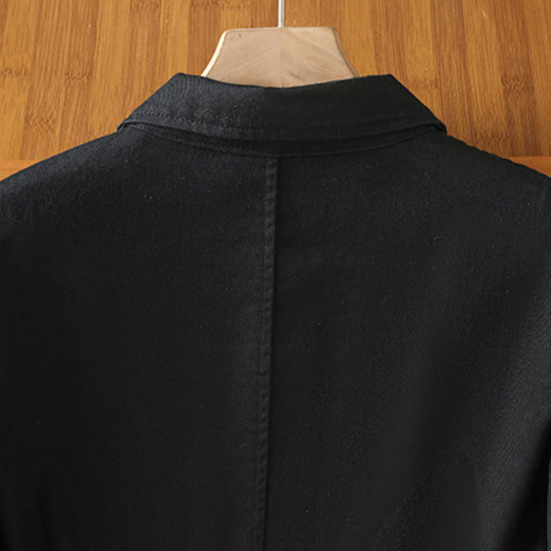 Koszula damska z długim rękawem i stójką, wykonana z bawełny i poliestru, z kieszeniami i Buddha Stones” - image 12