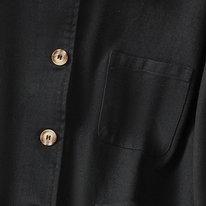 Koszula damska z długim rękawem i stójką, wykonana z bawełny i poliestru, z kieszeniami i Buddha Stones” - image 15