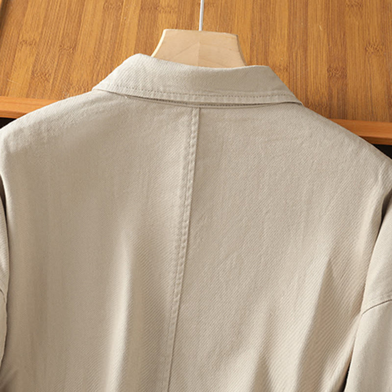 Koszula damska z długim rękawem i stójką, wykonana z bawełny i poliestru, z kieszeniami i Buddha Stones” - image 25