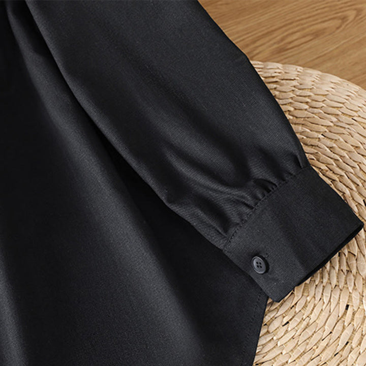 Koszula damska z długim rękawem i stójką z bawełny z motywem Buddha Stones , z kieszeniami - image 16