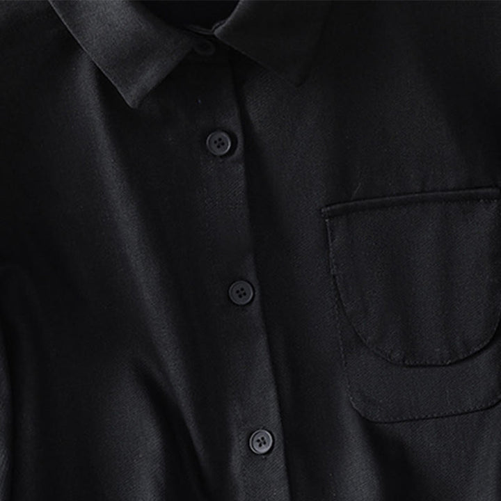 Koszula damska z długim rękawem i stójką z bawełny z motywem Buddha Stones , z kieszeniami - image 12