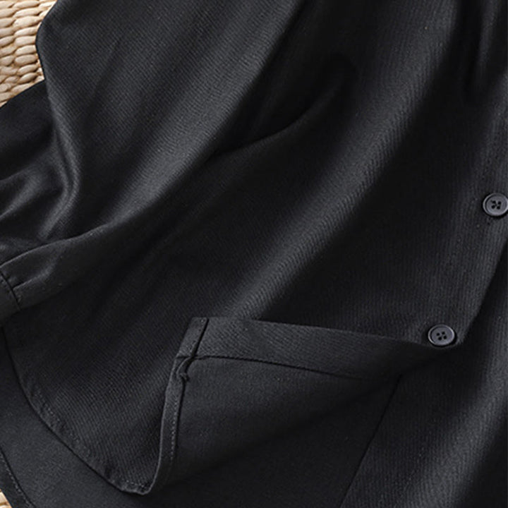 Koszula damska z długim rękawem i stójką z bawełny z motywem Buddha Stones , z kieszeniami - image 17