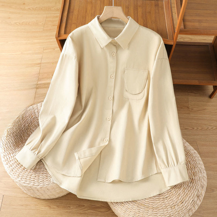 Koszula damska z długim rękawem i stójką z bawełny z motywem Buddha Stones , z kieszeniami - PapayaWhip - US14, UK/AU18, EU46 (2XL) - image 18