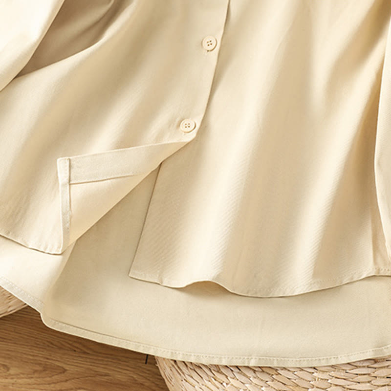 Koszula damska z długim rękawem i stójką z bawełny z motywem Buddha Stones , z kieszeniami - image 21