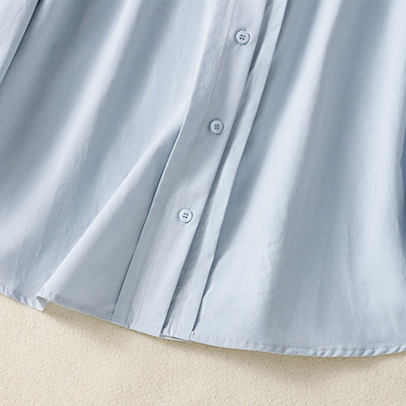 Koszula damska z długim rękawem i koronką z klapami w stylu casual z motywem Buddha Stones - image 5