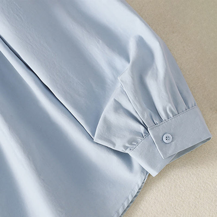 Koszula damska z długim rękawem i koronką z klapami w stylu casual z motywem Buddha Stones - image 7