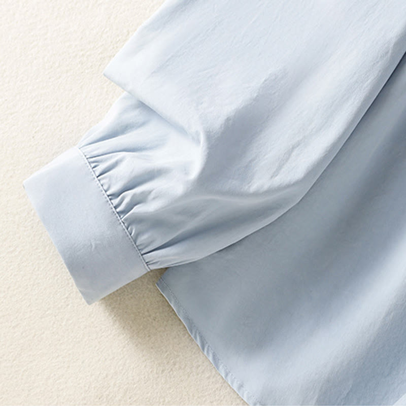 Koszula damska z długim rękawem i koronką z klapami w stylu casual z motywem Buddha Stones - image 8