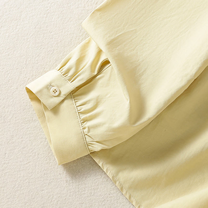 Koszula damska z długim rękawem i koronką z klapami w stylu casual z motywem Buddha Stones - image 15