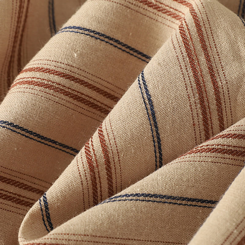 Koszula damska z długim rękawem z poliestru w paski w stylu retro z motywem Buddha Stones - image 11