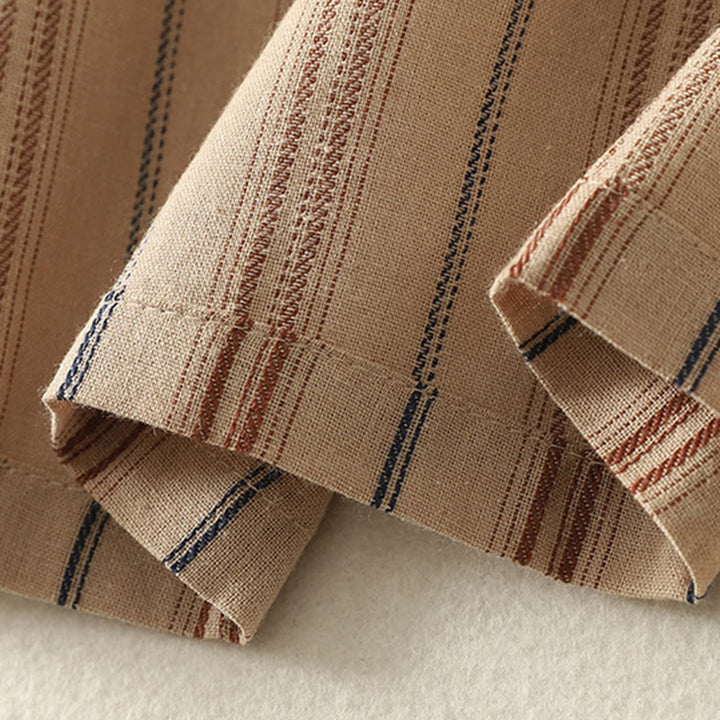 Koszula damska z długim rękawem z poliestru w paski w stylu retro z motywem Buddha Stones - image 9