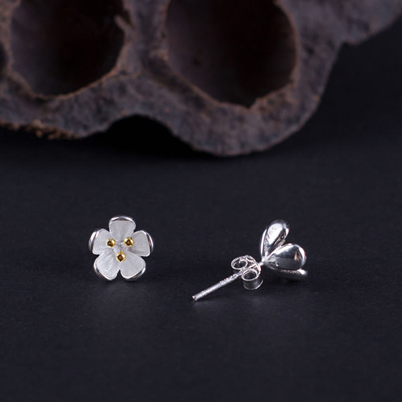 Kolczyki z Buddha Stones ze srebra próby 925 i złotymi pręcikami  - image 4