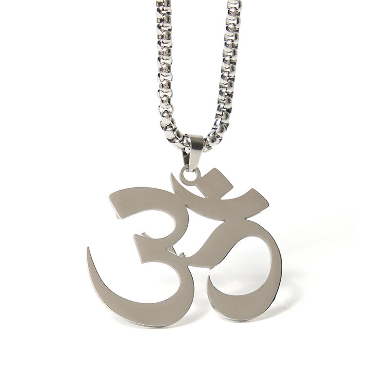 Naszyjnik ze stali nierdzewnej z Buddha Stones i symbolem mantry Om - image 14