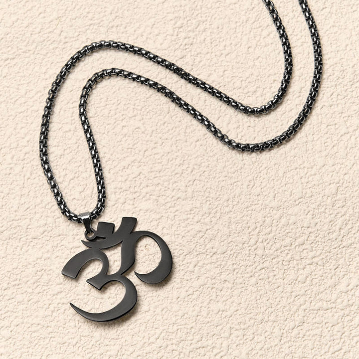 Naszyjnik ze stali nierdzewnej z Buddha Stones i symbolem mantry Om - image 19