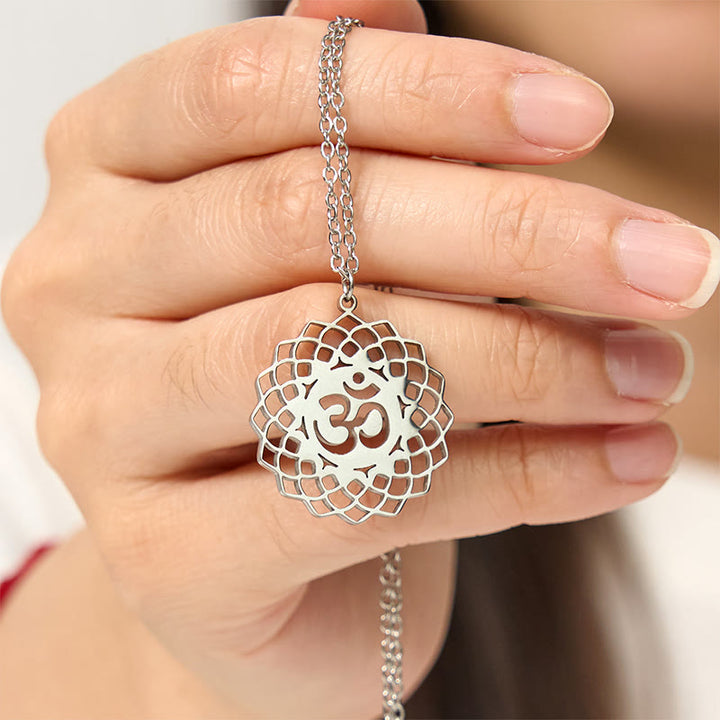 Naszyjnik z zawieszką ze stali nierdzewnej z Buddha Stones i pustym lotosem - image 13