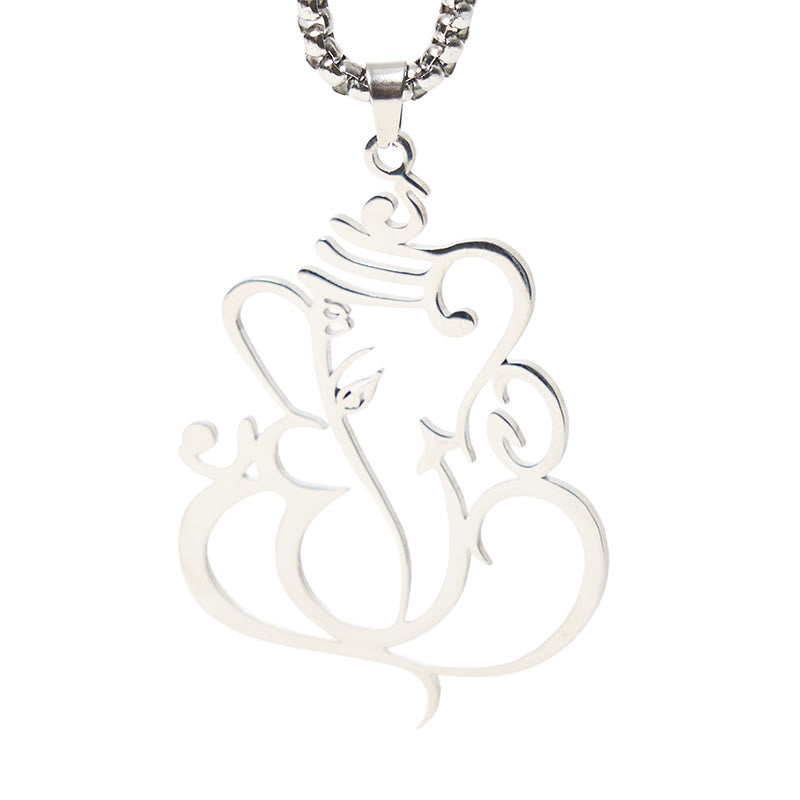 Naszyjnik ze stali nierdzewnej z Buddha Stones i słoniem Ganesh - image 12