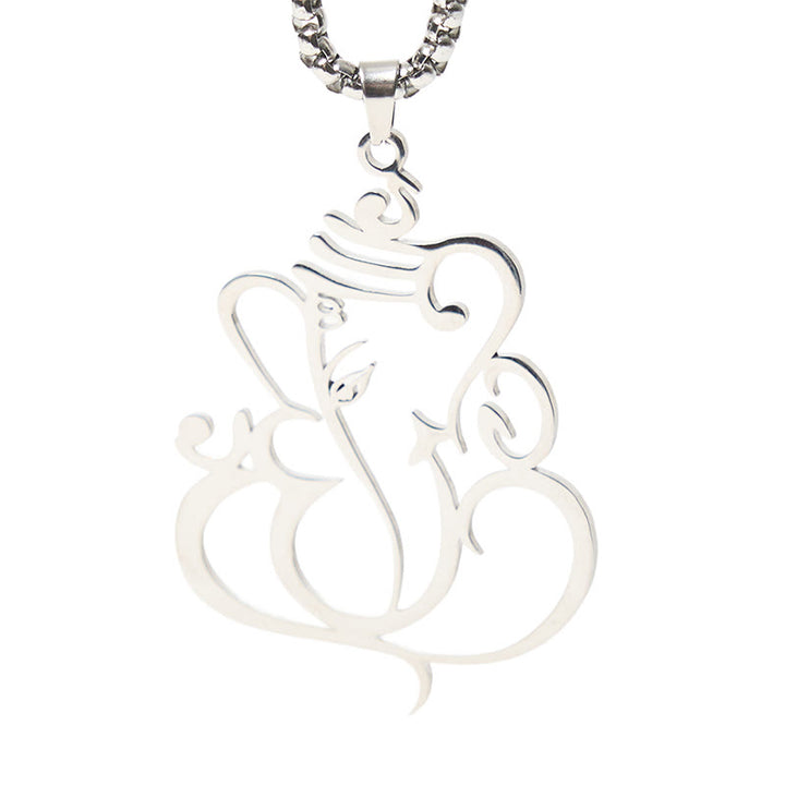 Naszyjnik ze stali nierdzewnej z Buddha Stones i słoniem Ganesh - image 12