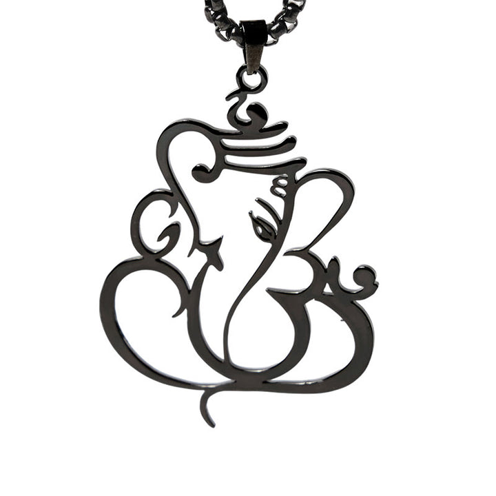 Naszyjnik ze stali nierdzewnej z Buddha Stones i słoniem Ganesh - image 18