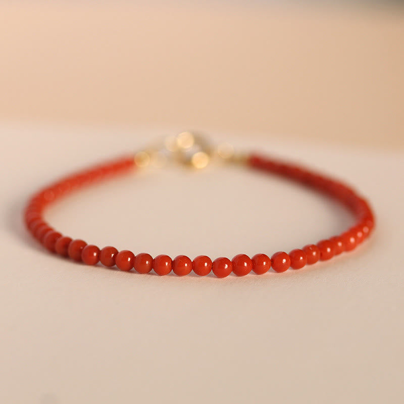 Bransoletka z Buddha Stones 3 mm Naturalne koraliki z czerwonego agatu Południowego, ultracienkie, pozytywne - 3 mm czerwony agat południowy (obwód nadgarstka: 14-17 cm) - image 6