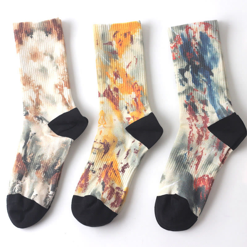 Buddha Stones, chińskie malarstwo tuszem, wzór krajobrazu, mikro skarpetki, trzy pary, męskie, damskie, unisex - Skarpetki Nature Landscape (trzy pary) - Jeden rozmiar pasuje do większości (USA 5,5–10, UE 37–42, UK/AU4 4–9, Azja 23,5–26,5 cm) - image 6