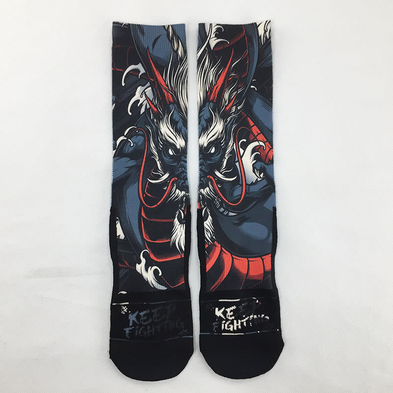Skarpetki męskie Buddha Stones Casual Dragon Micro Crew - Czarny - Jeden rozmiar pasuje do większości (USA 6,5-10,5, EU 38-44, UK/AU 6-10,5, AISA 24,5-28 cm) - image 0