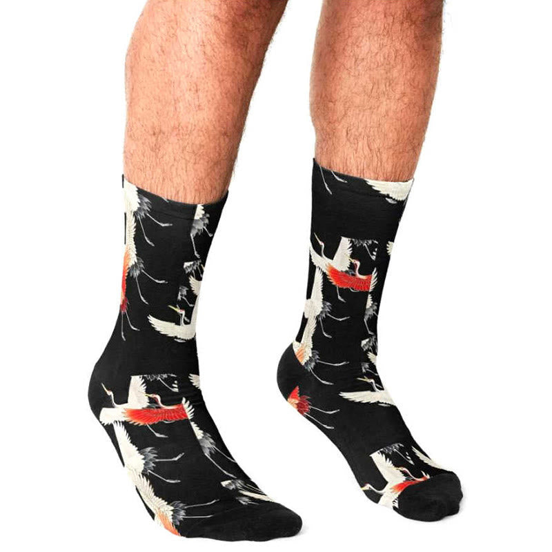 Buddha Stones Skarpetki unisex męskie, damskie, białe, czerwone, z mikro załogą, casualowe - image 3