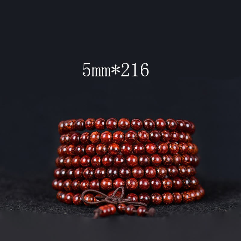 Bransoletka z Buddha Stones Tybetańskimi Małymi Liśćmi i Czerwonym Sandałowcem - 5mm*216 - image 7