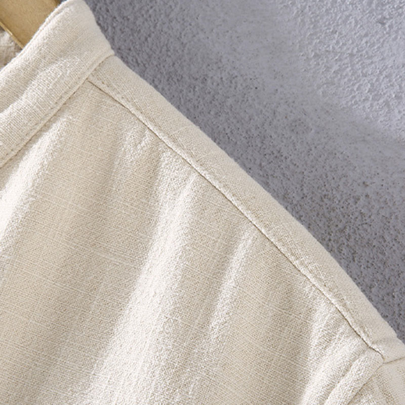 Kurtka męska Buddha Stones z długim rękawem, standardowym kołnierzem, termiczna, z podszewką z polaru, z bawełny ramii i kieszeniami - image 7