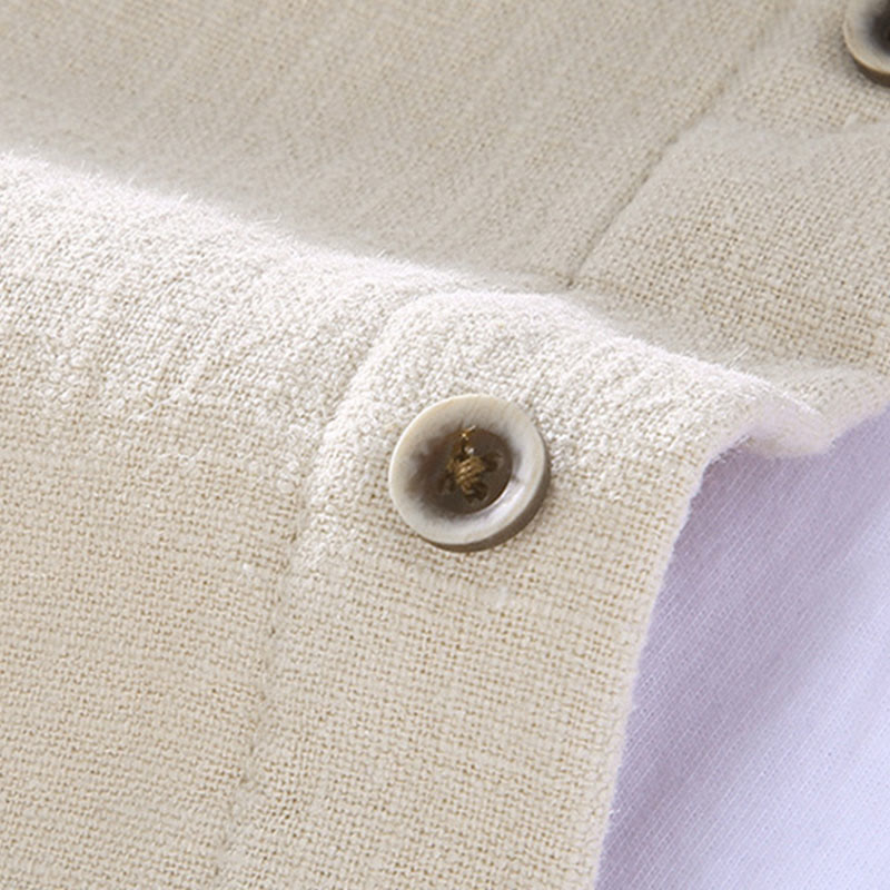 Kurtka męska Buddha Stones z długim rękawem, standardowym kołnierzem, termiczna, z podszewką z polaru, z bawełny ramii i kieszeniami - image 8