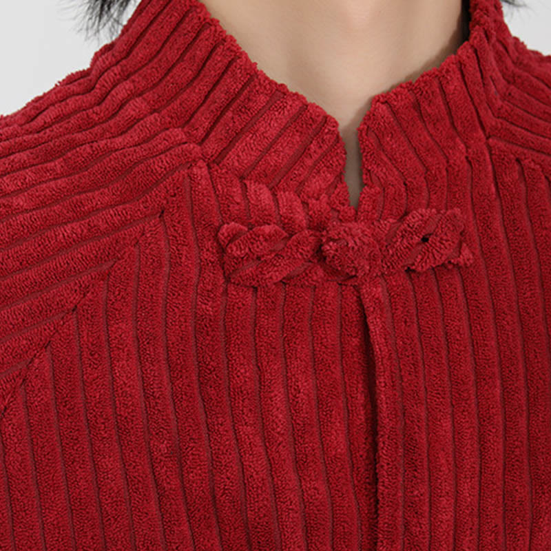 Kurtka męska z bawełny sztruksowej z długim rękawem i kieszeniami Buddha Stones z chińskimi guzikami żabki - image 14