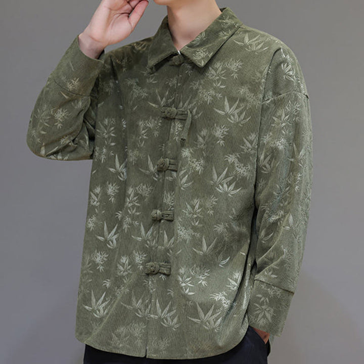 Męska bawełniana kurtka garniturowa z długim rękawem i wzorem Buddha Stones i żabą - image 21